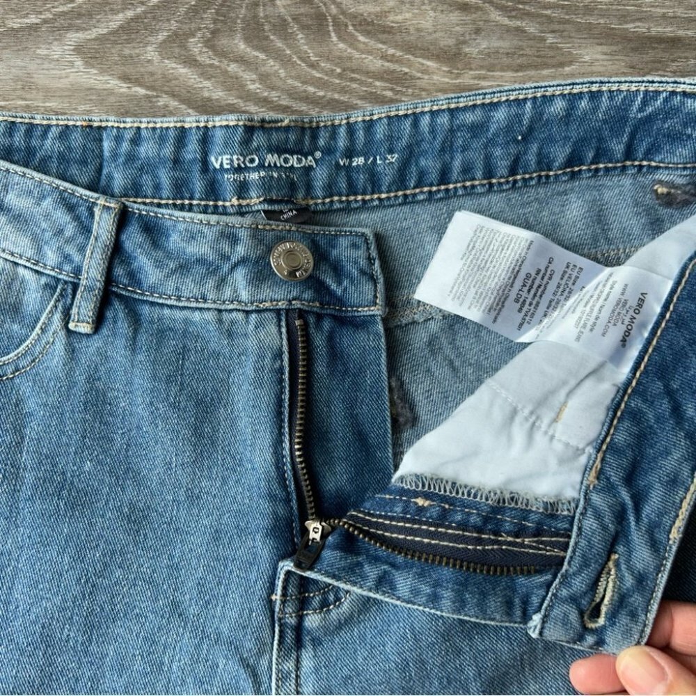 Vero Moda Ruffle Ankle  Blue Jeans - Picture 5 of 14